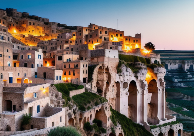 Cave-dwelling homes in Matera