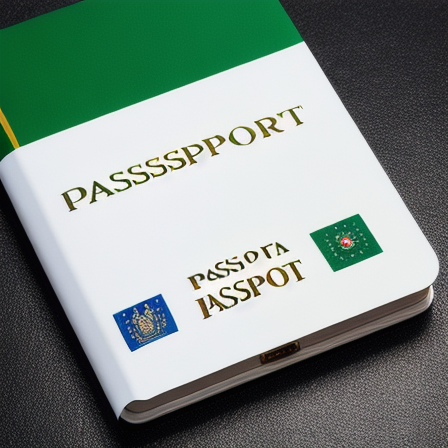 Italian passport with Italian flag in the background